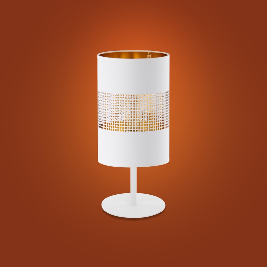 Lámpara de mesa BOGART 1xE27/15W/230V blanco/dorado