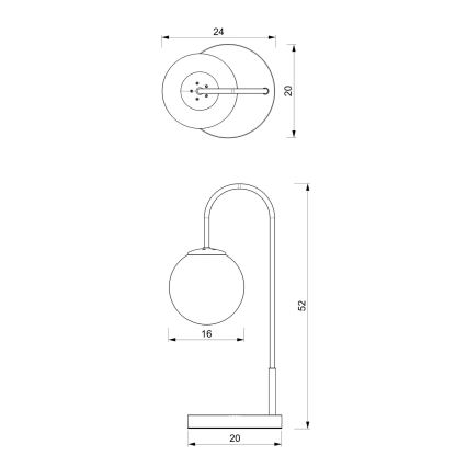 Lámpara de mesa CAMBRIDGE 1xE14/60W/230V negro