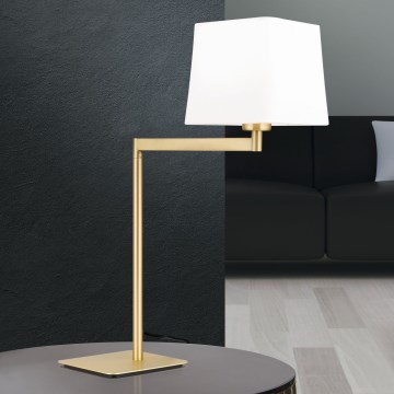 Lámpara de mesa CARLTON 1xE27/40W/230V blanco/dorado