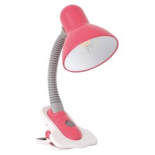Lámpara de mesa con clip SUZI 1xE27/40W/230V rosa