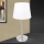 Lámpara de mesa con puerto USB LUDWIG 1xE27/40W/230V 50 cm blanco/cromo mate