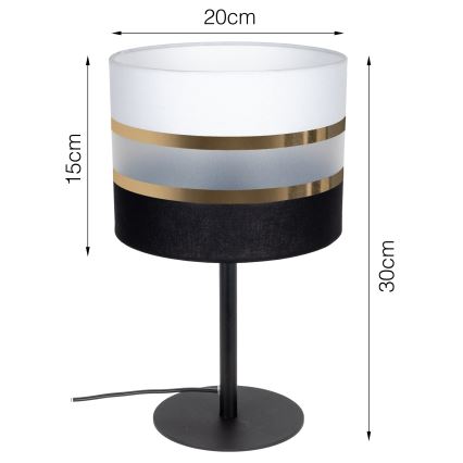 Lámpara de mesa CORAL 1xE27/60W/230V negro