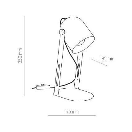 Lámpara de mesa DAVIS 1xE27/60W/230V blanco