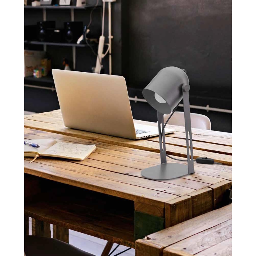 Lámpara de mesa DAVIS 1xE27/60W/230V gris