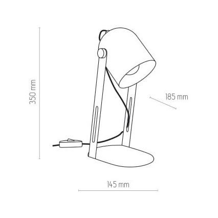 Lámpara de mesa DAVIS 1xE27/60W/230V negro