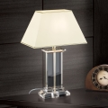 Lámpara de mesa de cristal VERONIQUE 1xE27/60W/230V color crema/transparente