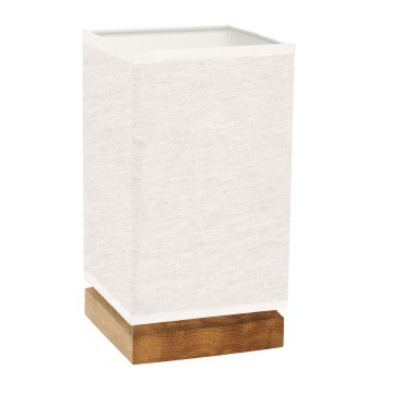 Lámpara de mesa FIRE 1xE27/25W/230V pino/beige - certificado FSC