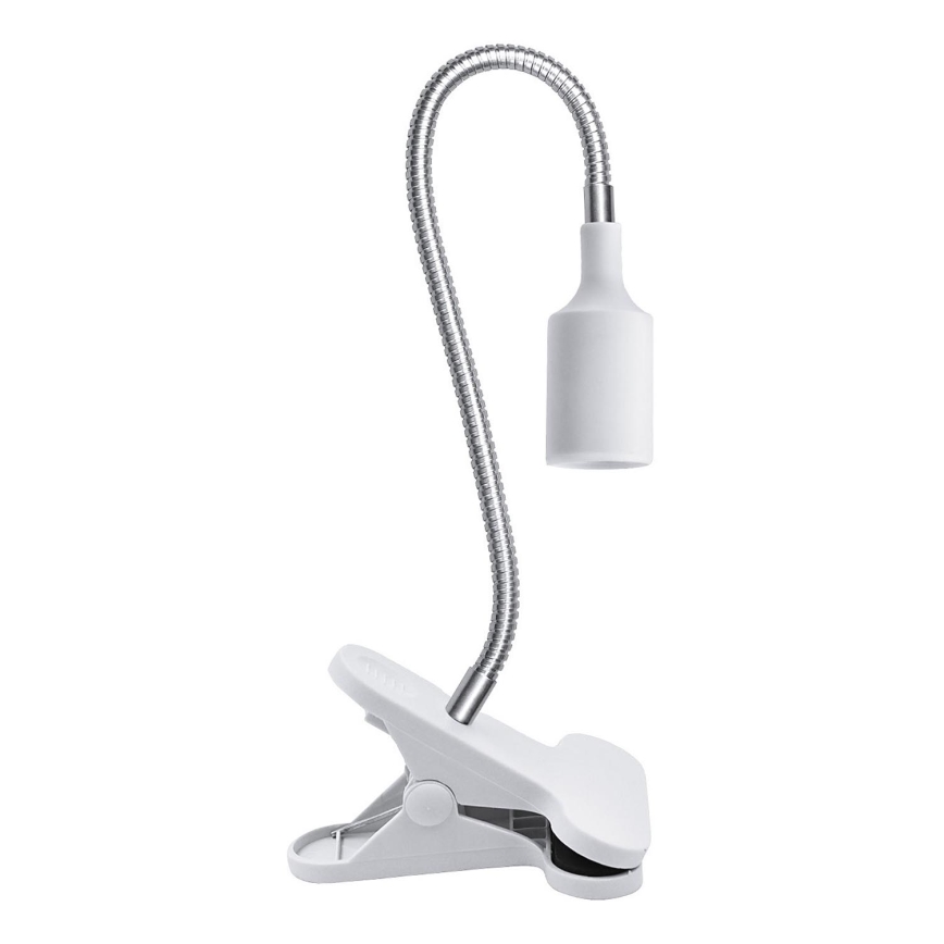 Lámpara de mesa flexible con clip CLIP 1xE27/30W/230V blanco