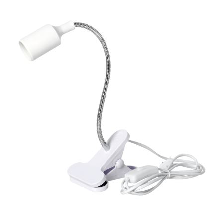 Lámpara de mesa flexible con clip CLIP 1xE27/30W/230V blanco