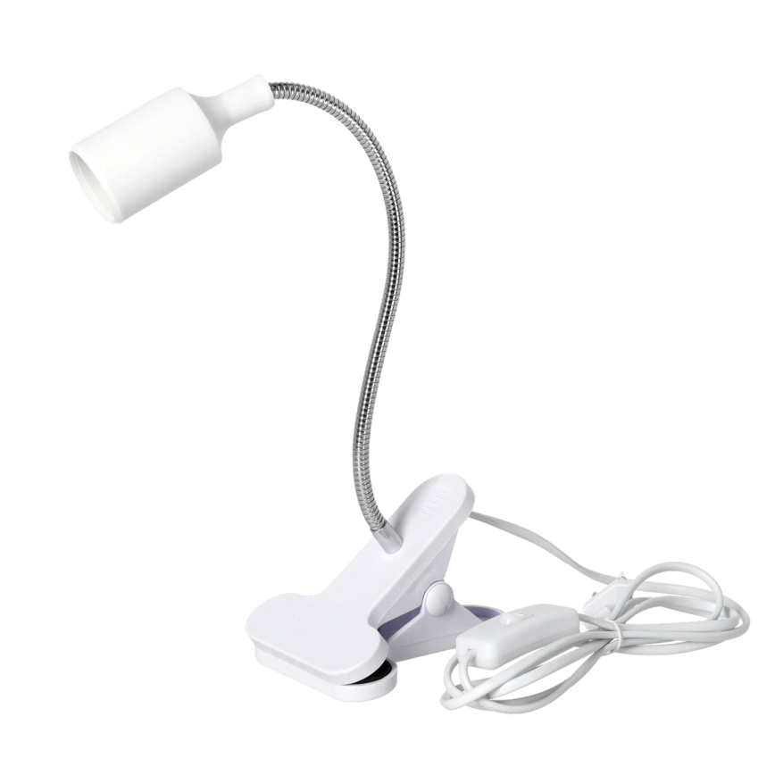 Lámpara de mesa flexible con clip CLIP 1xE27/30W/230V blanco