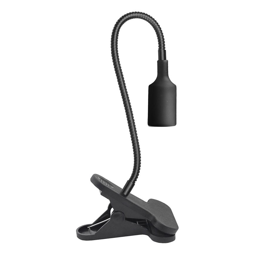 Lámpara de mesa flexible con clip CLIP 1xE27/30W/230V negro