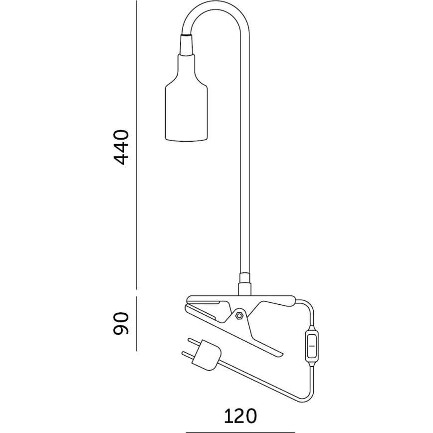 Lámpara de mesa flexible con clip CLIP 1xE27/30W/230V negro