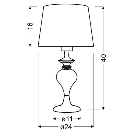 Lámpara de mesa GILLENIA 1xE27/60W/230V