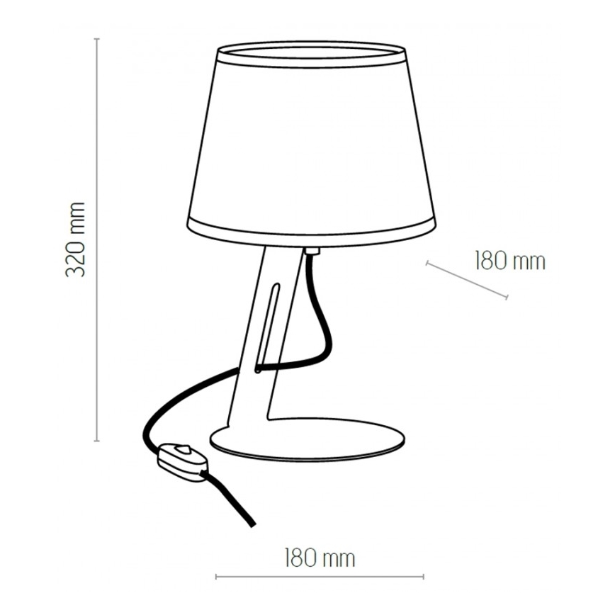 Lámpara de mesa GRACIA 1xE27/60W/230V negro