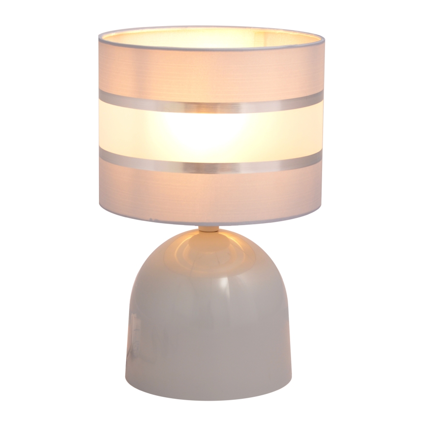 Lámpara de mesa HELEN 1xE27/15W/230V gris/plata