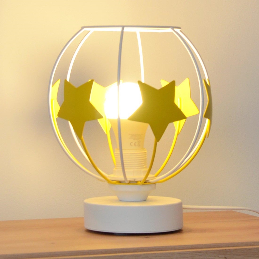 Lámpara de mesa infantil STARS 1xE27/15W/230V amarillo/blanco