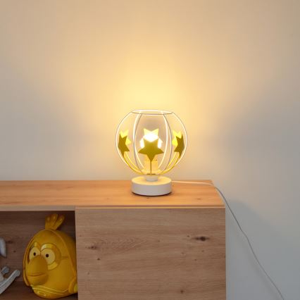 Lámpara de mesa infantil STARS 1xE27/15W/230V amarillo/blanco