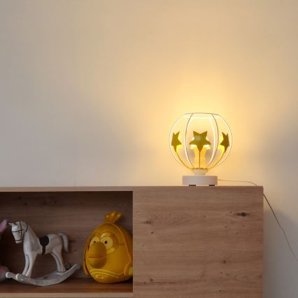 Lámpara de mesa infantil STARS 1xE27/15W/230V amarillo/blanco