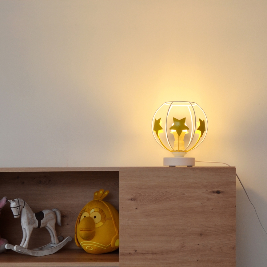 Lámpara de mesa infantil STARS 1xE27/15W/230V amarillo/blanco