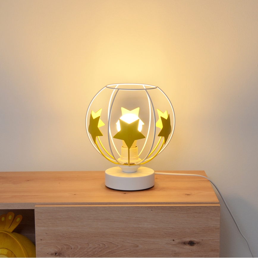Lámpara de mesa infantil STARS 1xE27/15W/230V amarillo/blanco