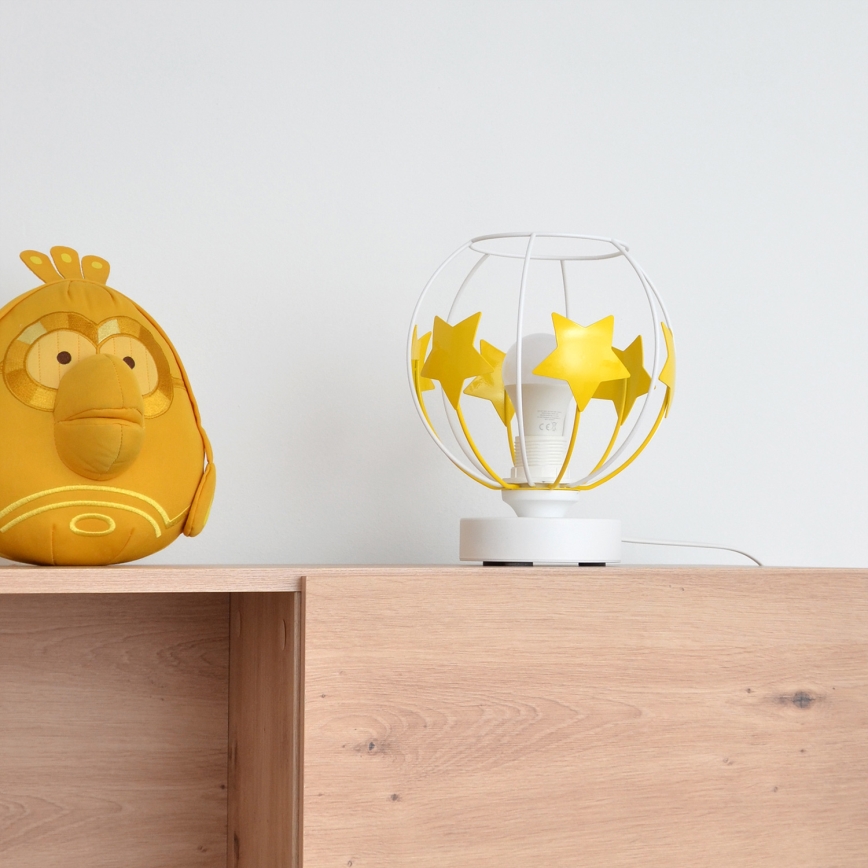 Lámpara de mesa infantil STARS 1xE27/15W/230V amarillo/blanco
