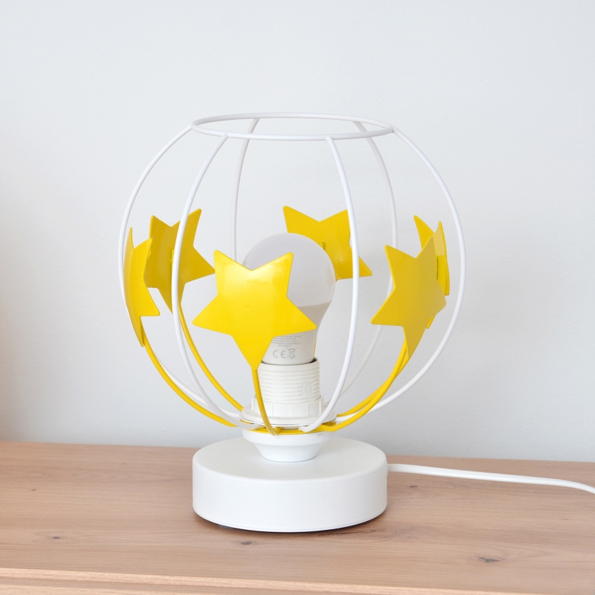 Lámpara de mesa infantil STARS 1xE27/15W/230V amarillo/blanco