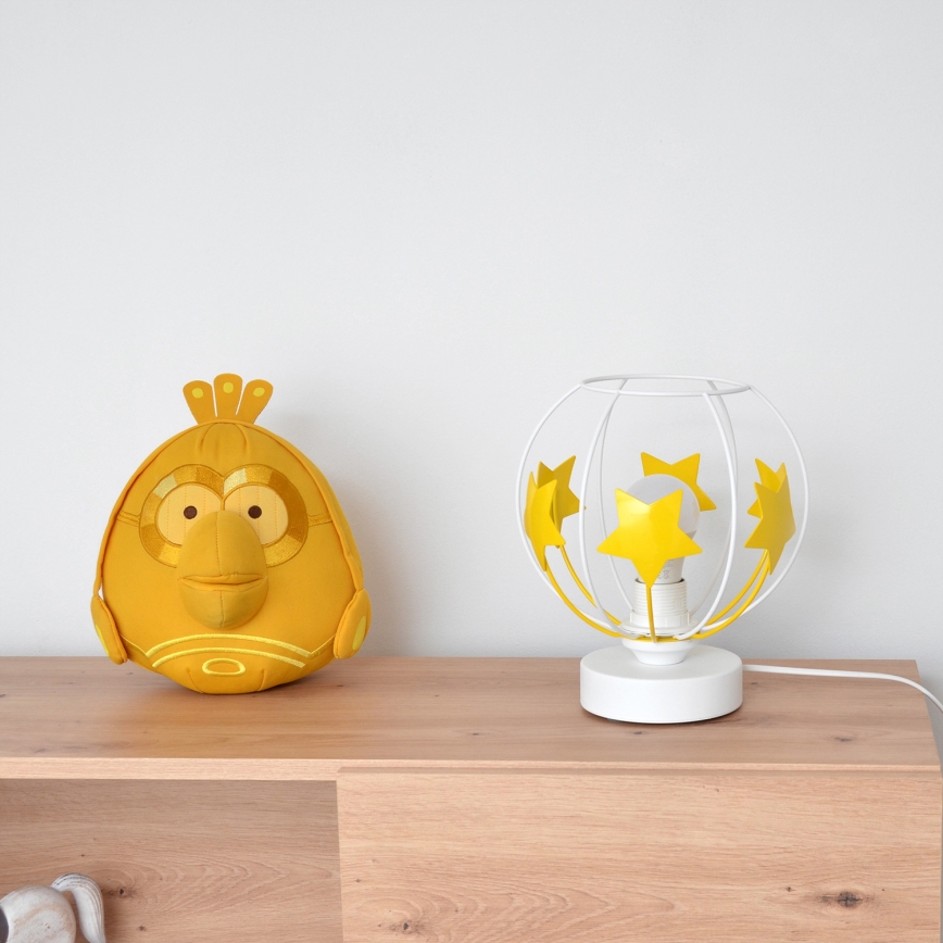 Lámpara de mesa infantil STARS 1xE27/15W/230V amarillo/blanco