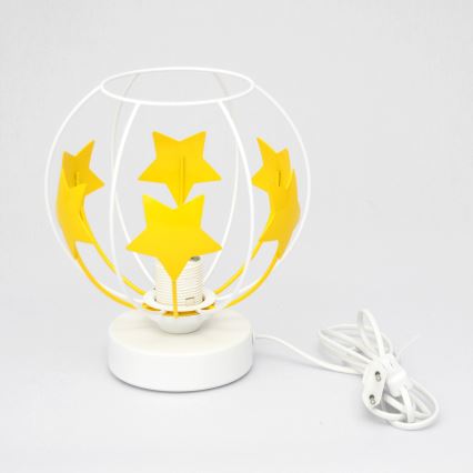 Lámpara de mesa infantil STARS 1xE27/15W/230V amarillo/blanco