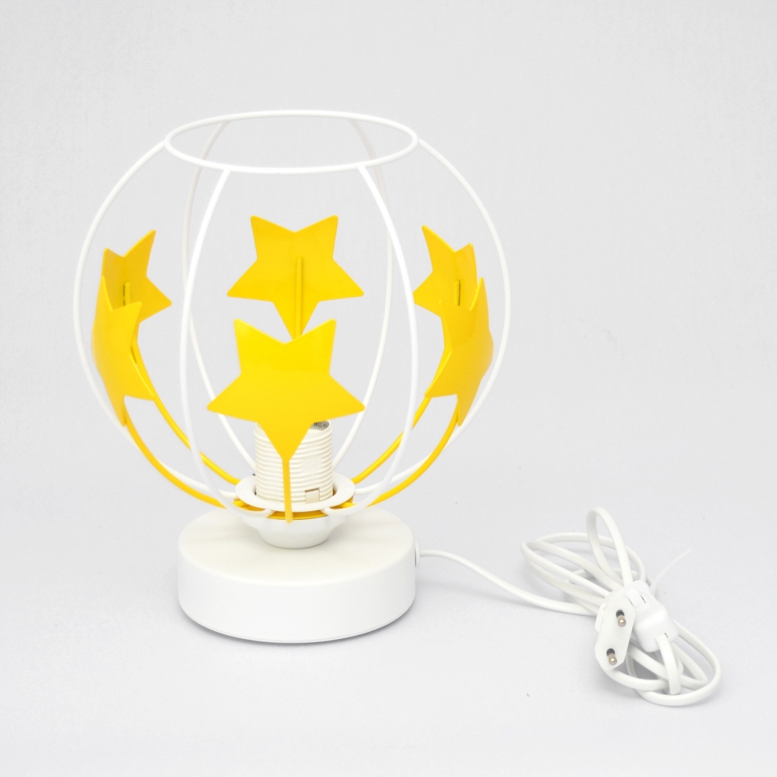 Lámpara de mesa infantil STARS 1xE27/15W/230V amarillo/blanco