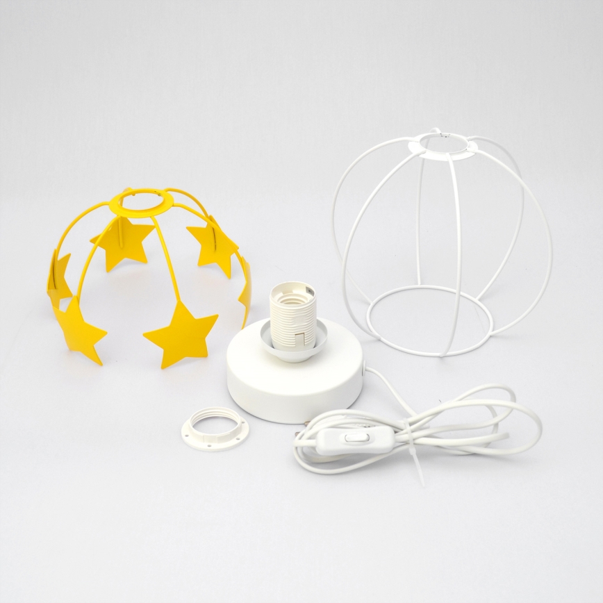 Lámpara de mesa infantil STARS 1xE27/15W/230V amarillo/blanco