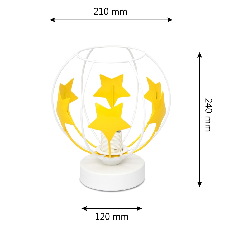 Lámpara de mesa infantil STARS 1xE27/15W/230V amarillo/blanco