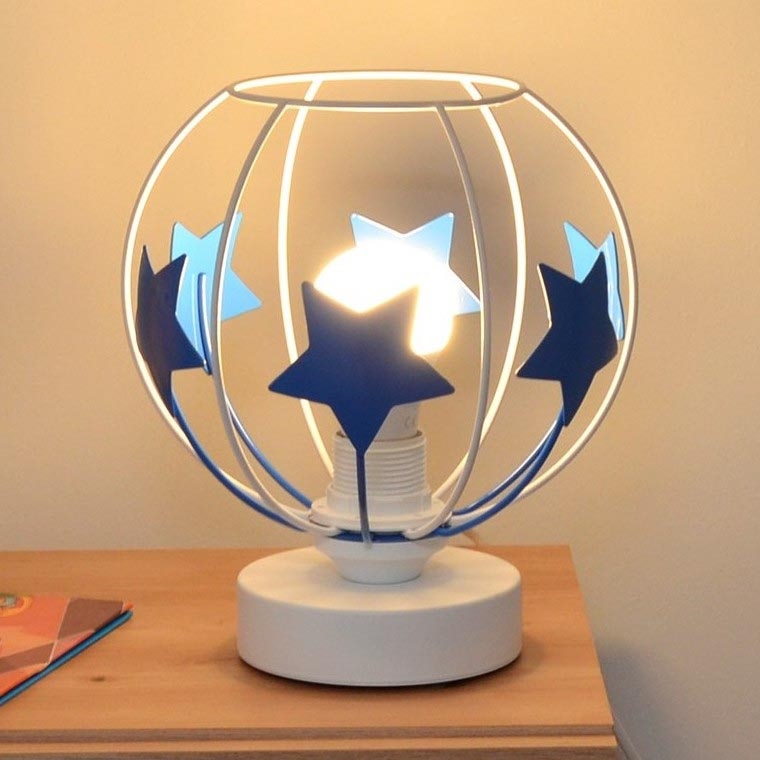 Lámpara de mesa infantil STARS 1xE27/15W/230V azul/blanco