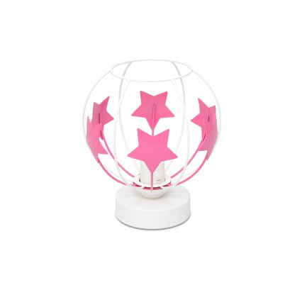 Lámpara de mesa infantil STARS 1xE27/15W/230V rosa/blanco