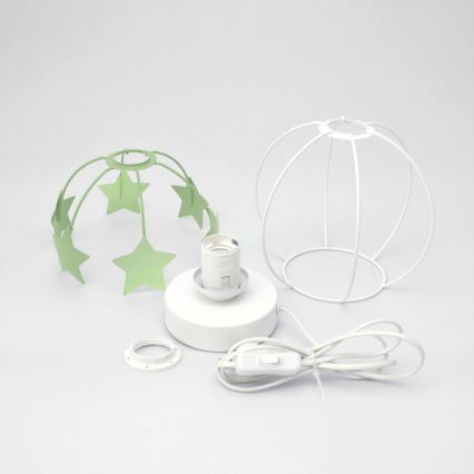 Lámpara de mesa infantil STARS 1xE27/15W/230V verde/blanco