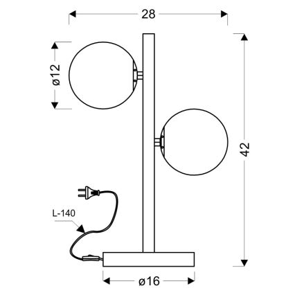 Lámpara de mesa KAMA 2xG9/28W/230V