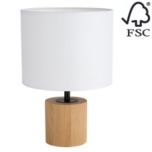 Lámpara de mesa KRETA 1xE27/25W/230V pino/blanco - Certificado FSC