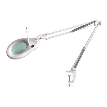 Lámpara de mesa LED con lupa LED/9W/230V blanco/cromo brillante