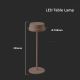 LED Lámpara de mesa recargable táctil regulable LED/2W/5V 4400 mAh IP54 marrón