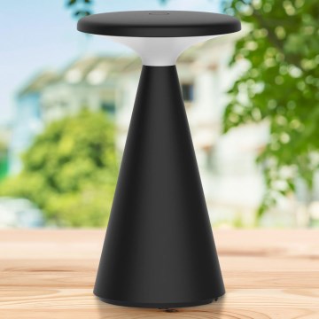 Lámpara de mesa LED de exterior táctil regulable PAROS LED/1,8W/5V USB 1800 mAh IP44 negro