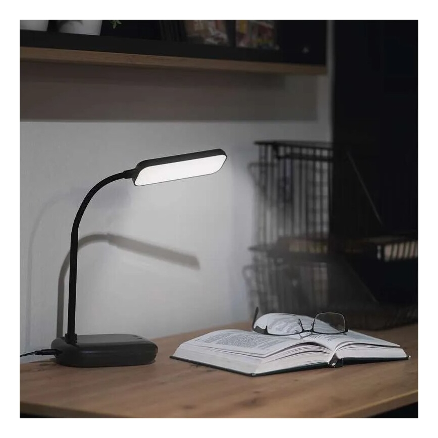 Lámpara de mesa LED flexible regulable LED/12W/230V 3000K/4000K/6500K negro