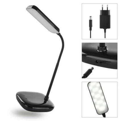 Lámpara de mesa LED flexible regulable LED/12W/230V 3000K/4000K/6500K negro