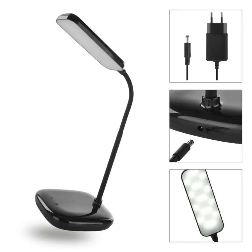 Lámpara de mesa LED flexible regulable LED/12W/230V 3000K/4000K/6500K negro