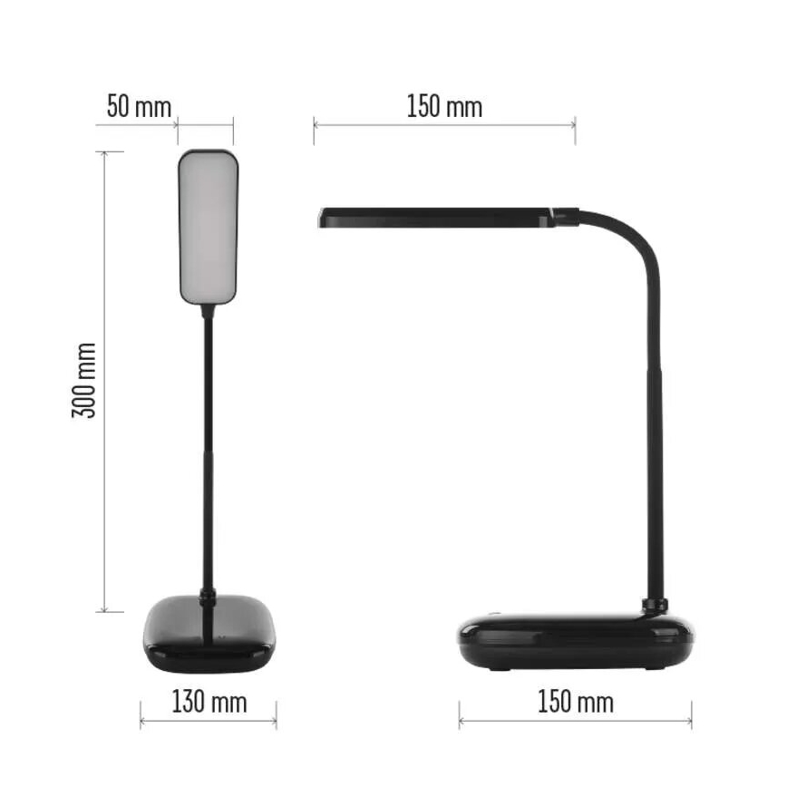 Lámpara de mesa LED flexible regulable LED/12W/230V 3000K/4000K/6500K negro