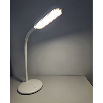 Lámpara de mesa LED flexible táctil regulable LED/6W/5V USB 1200 mAh blanco