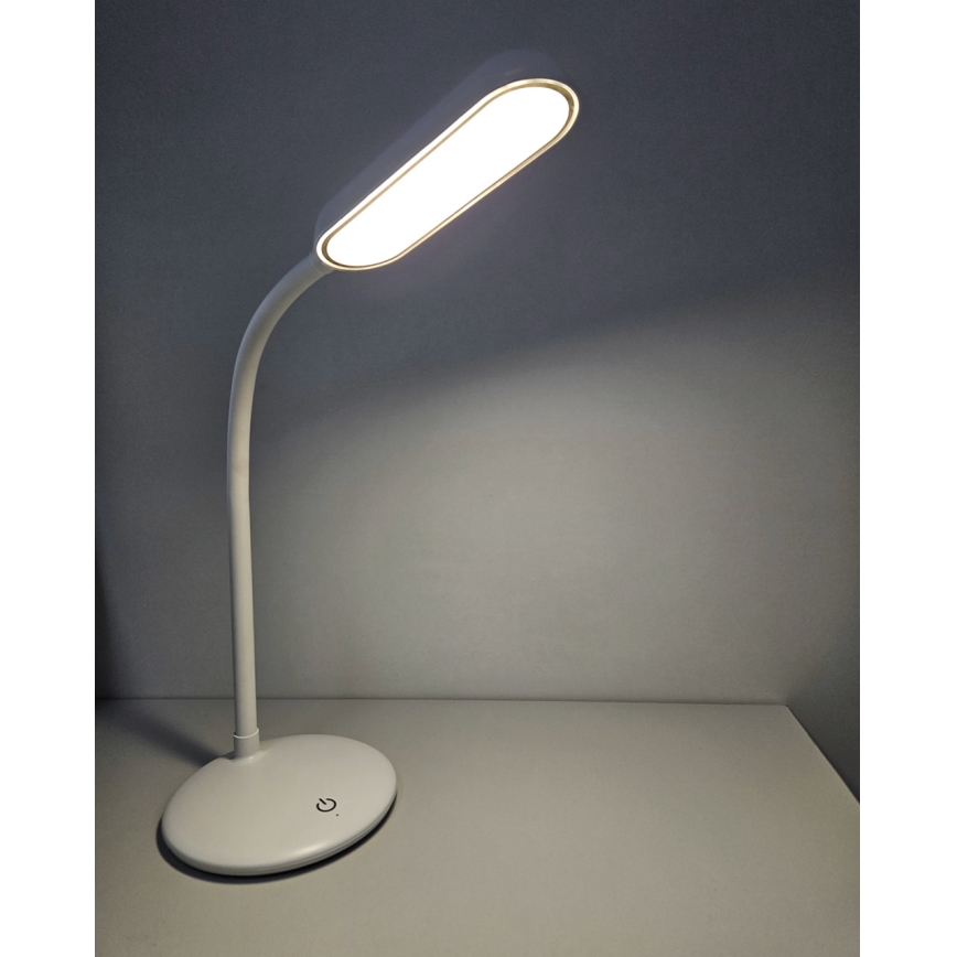 Lámpara de mesa LED flexible táctil regulable LED/6W/5V USB 1200 mAh blanco