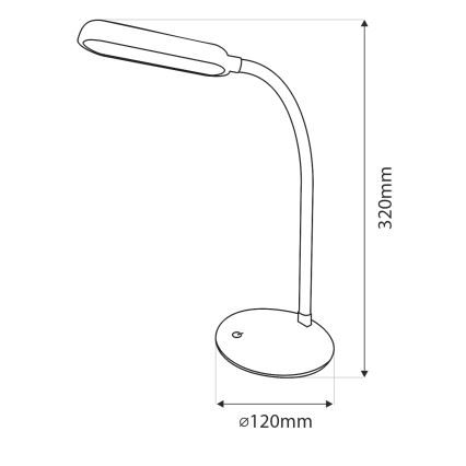 Lámpara de mesa LED flexible táctil regulable LED/6W/5V USB 1200 mAh blanco