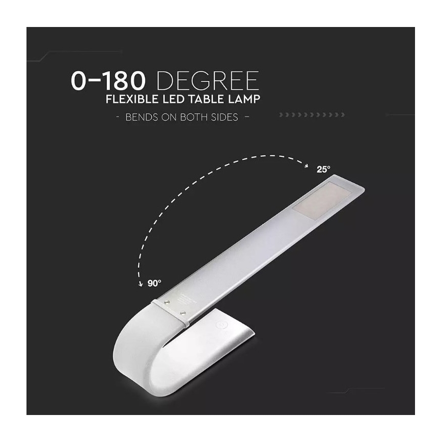 Lámpara de mesa LED flexible y regulable LED/6,5W/5V 3000K/4500K/6000K