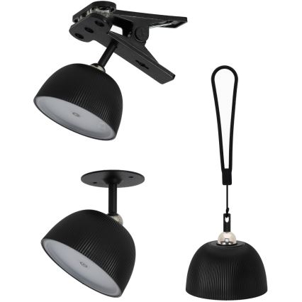 Lámpara de mesa LED recargable y regulable 4en1 LED/3,5W/5V 3000/4000/6500K IP54 1800 mAh negro