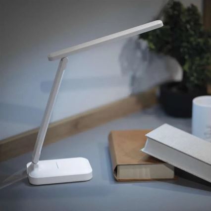 Lámpara de mesa LED recargable y regulable LED/5W/3,7V 3000K/4000K/6500K 800mAh blanco