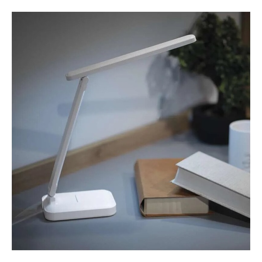 Lámpara de mesa LED recargable y regulable LED/5W/3,7V 3000K/4000K/6500K 800mAh blanco